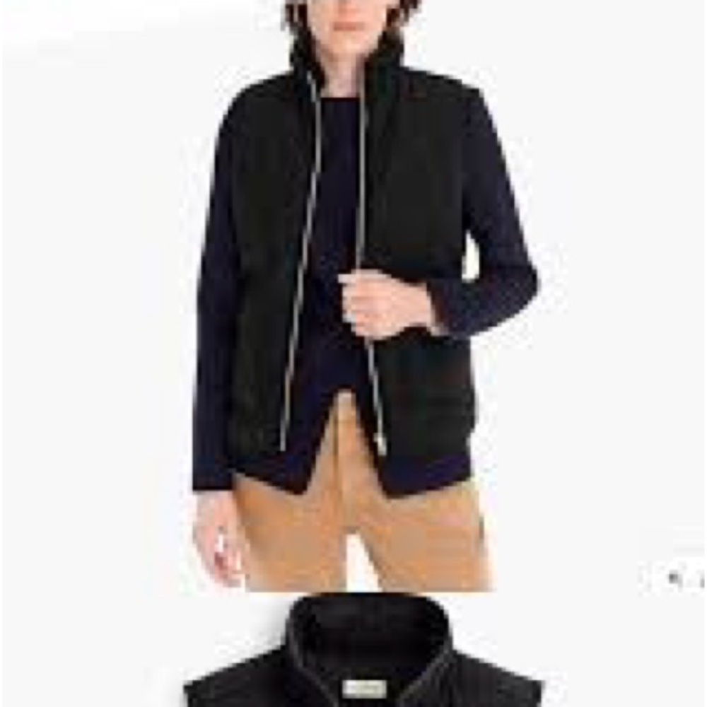 J. Crew medium Black Quilted Vest with Zipper